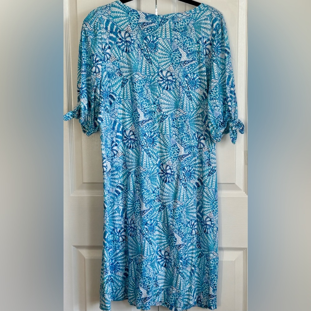 LILLY PULITZER EASLEY DRESS, Amalfi Blue print, size xl - Picture 4 of 6